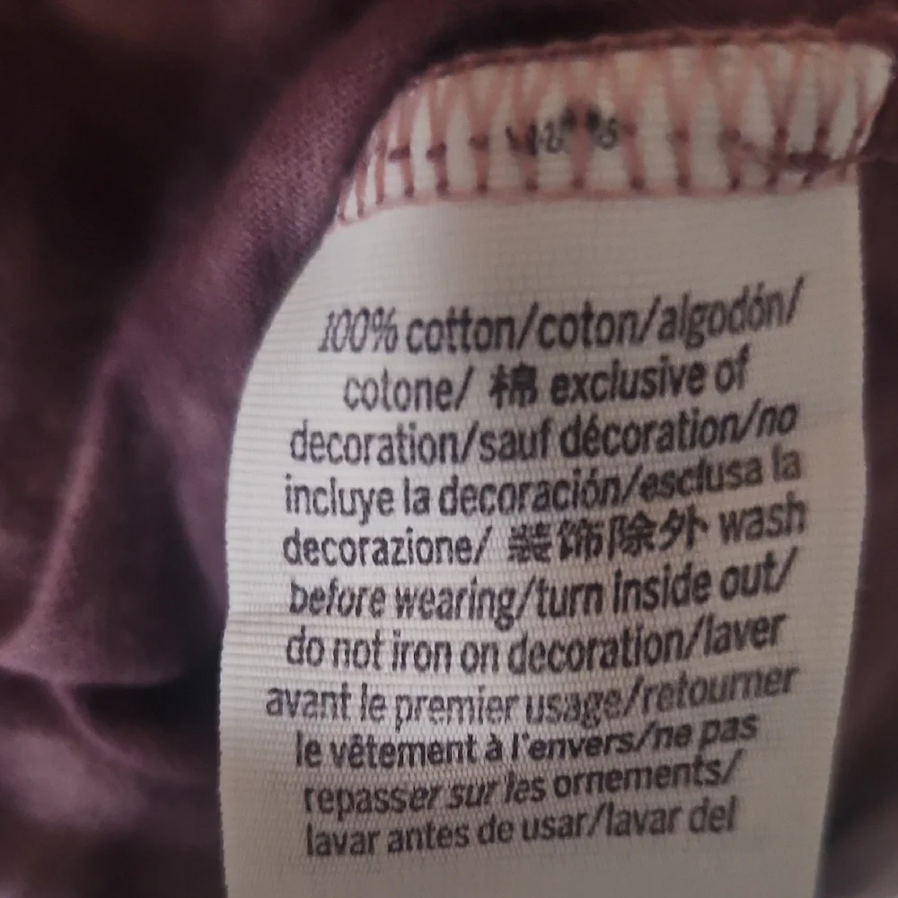 PINK Victoria's Secret Purple Tie-Dye Short Sleeve Notch Neck Tee - Picture 7 of 7